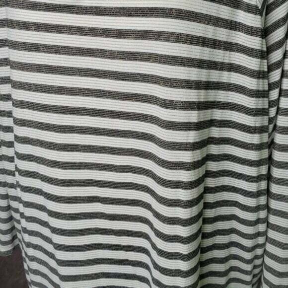 Vintage Sinuous Cream Striped Scoop Neck Long Sleeve Pullover Top Women Size L - Picture 6 of 10